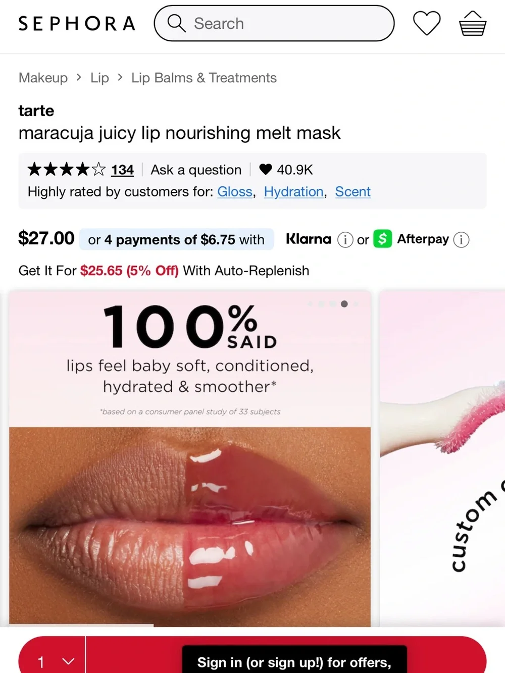 tarte Maracuja Juicy Melt Mask - cherry crush